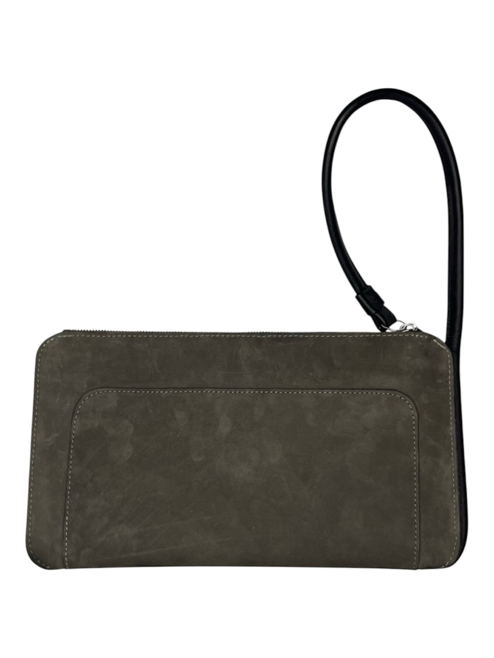 Graf Lantz Gray Suede 12 in Wristlet Clutch Purse